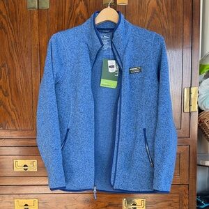L.L. Bean Heathered Light Blue Full-Zip Fleece Jacket